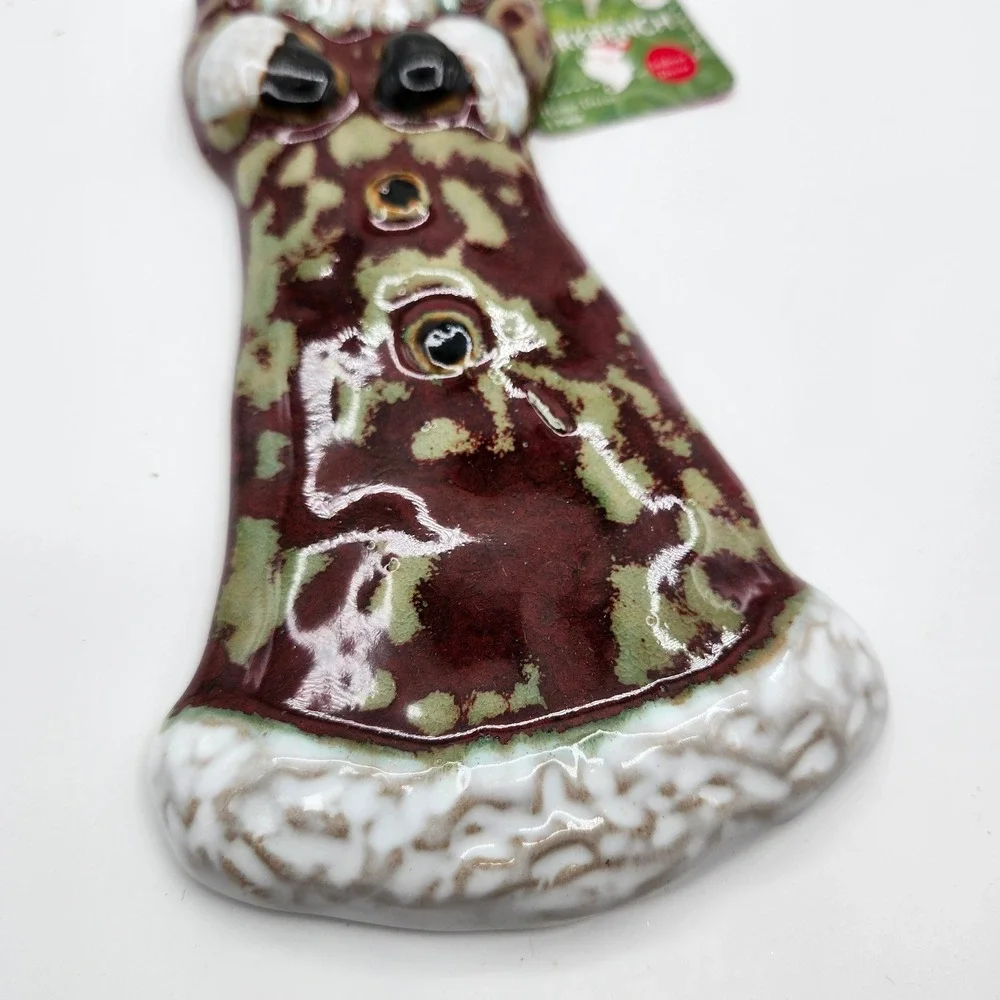 Santa's‎ Workbench Ceramic Father Christmas Wall Decor Mottled Glaze 2002